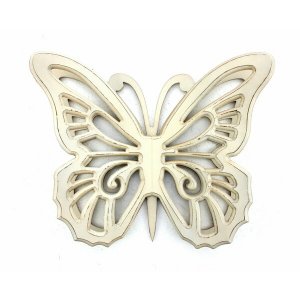 Homeroots.co 274492 18.5 X 23 X 4 Light Yellow Rustic Butterfly Wooden