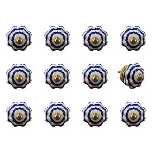 Homeroots.co 321688 1.5 X 1.5 X 1.5 White, Blue And Copper - Knobs 12-