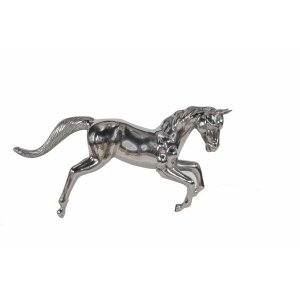 Homeroots.co 364226 Large Silver Horse Statue