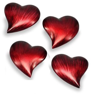 Homeroots.co 373738 3 X 3.25 X 1 Red Aluminum Small Heart Paperweight 