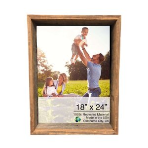 Homeroots.co 380367 19x25 Rustic Weathered Grey Picture Frame With Han