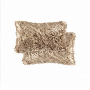 Homeroots.co 317192 12 X 20 X 5 Tan, Faux - Pillow 2-pack