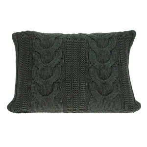 Homeroots.co 333979 Gray Sweater Knit Lumbar Accent Pillow Cover