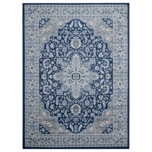 Homeroots.co 368256 22 X 36 Denim Blue Olefin Accent Rug