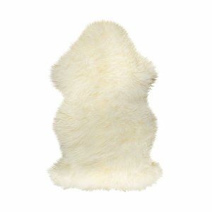 Homeroots.co 293188 2' X 3'  Natural New Zealand Sheepskin Wool Area R