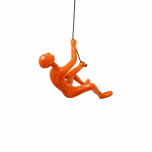 Homeroots.co 358141 6 X 3 X 3 Resin Orange Climbing Man