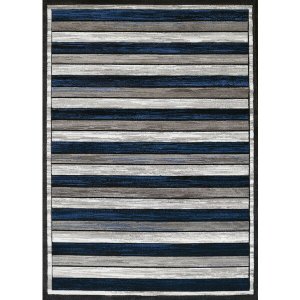 Homeroots.co 371356 22 X 36 Denim Blue Polypropylene Accent Rug