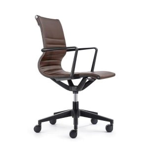 Homeroots.co 372466 23.8 X 20.8 X 35.8 Brown Vinyl Felx Tilt Chair