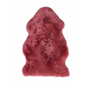 Homeroots.co 376928 2' X 3' Raspberry New Zealand Natural Shearling Sh