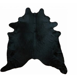 Homeroots.co 334425 6.5 Ft  Black Dyed Brindled Cowhide Rug