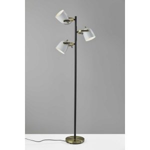 Homeroots.co 372598 Three Light Floor Lamp With Adjustable White Metal