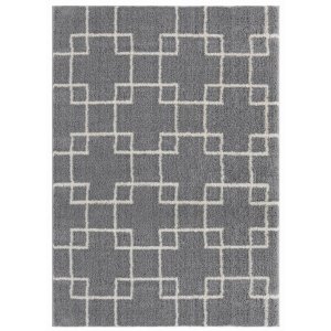 Homeroots.co 371626 23 X 36 Grey Microfiber Polyester Accent Rug