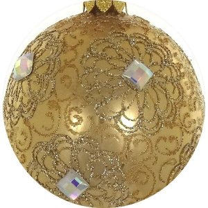 Homeroots.co 375699 Mouth Blown Polish Glass Gold  Clear Christmas Orn