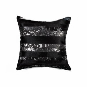 Homeroots.co 316934 18 X 18 X 5 Black And Silver - Pillow