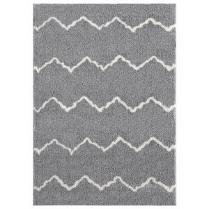 Homeroots.co 371596 23 X 36 Grey Microfiber Polyester Accent Rug