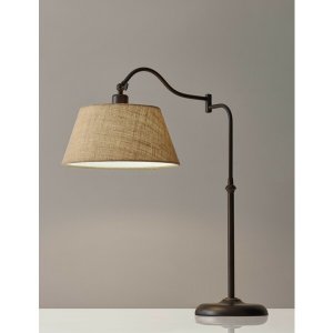 Homeroots.co 372565 Dark Bronze Metal Swing Arm Adjustable Table Lamp