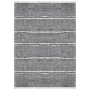 Homeroots.co 371566 23 X 36 Grey Microfiber Polyester Accent Rug