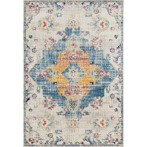 Homeroots.co 366409 22 X 36 Blue Olefin  Frieze Accent Rug