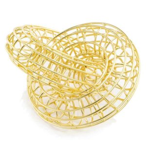 Homeroots.co 354796 Gold Plated Linking Rings Sculpture