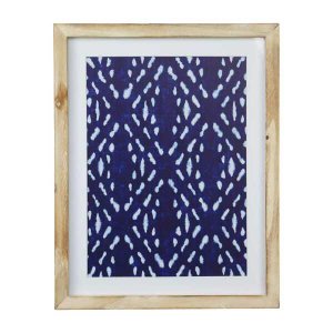 Homeroots.co 376646 Indigo And White Print Design Framed Wall Art