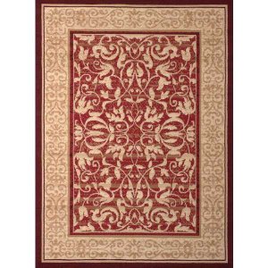 Homeroots.co 368818 33 X 39 Red Polypropyelene Accent Rug