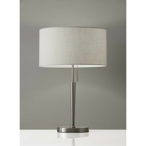 Homeroots.co 372584 Contemporary Brushed Steel Metal Table Lamp