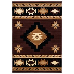 Homeroots.co 367285 22 X 32 Brown Olefin  Polypropylene Accent Rug