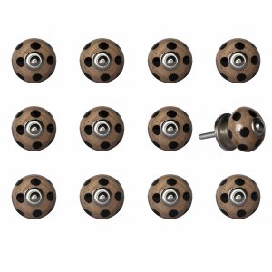 Homeroots.co 358095 1.5 X 1.5 X 1.5 Ceramicmetal Brown Black 12 Pack K