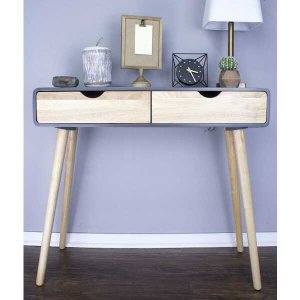 Homeroots.co 319737 38.5 X 9 X 17 Graphite Mdf Wood Console Table With