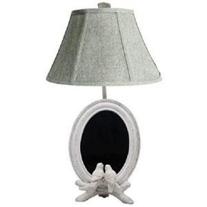 Homeroots.co 380133 White Pair Of Birds Mirror Table Lamp