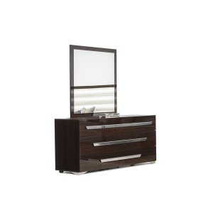 Homeroots.co 282659 41 Ebony Mdf  Veneer  And Glass Mirror