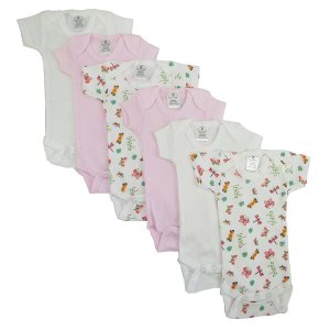 Bambini CS_005L_005L Bambini Girls' Printed Short Sleeve 6 Pack