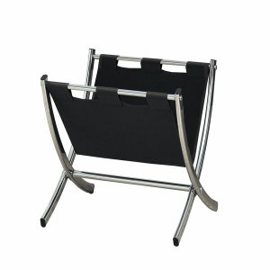 Homeroots.co 332686 17.75 X 15 X 14.5 Black Metal  Magazine Rack