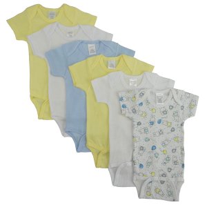 Bambini CS_002S_004S Bambini Printed Pastel Boys' Short Sleeve 6 Pack