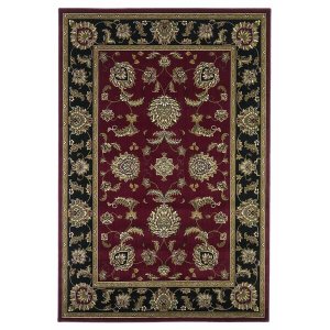 Homeroots.co 353165 1' X 2' Red Or Black Medieval Inspired Area Rug