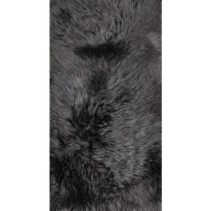 Homeroots.co 376920 Black New Zealand Natural Shearling Sheepskin Rug