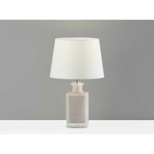 Homeroots.co 372922 10 X 10 X 16.5 Light Purple Glass  Table Lamp