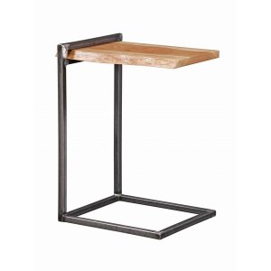 Homeroots.co 373950 Contemporary Industrial Natural Oak And Steel Side