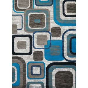 Homeroots.co 371348 22 X 36 Aqua Polypropylene Accent Rug