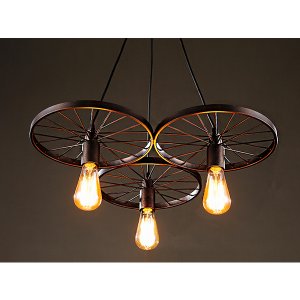 Homeroots.co 246146 3-light Antique Bronze 20-inch Edison Chandelier