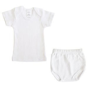 Bambini 025BM White Interlock T- Shirt  Panty Set