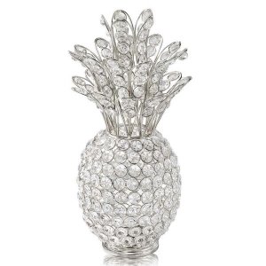 Homeroots.co 354781 6 X 6 X 12.5 Silver Crystal Pineapple