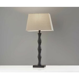 Homeroots.co 372911 13 X 8 X 27 Black Metal 2 Piece Table Lamp Bonus P