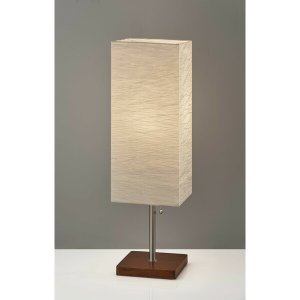 Homeroots.co 372820 Wildside Paper Shade With Walnut Wood Table Lamp