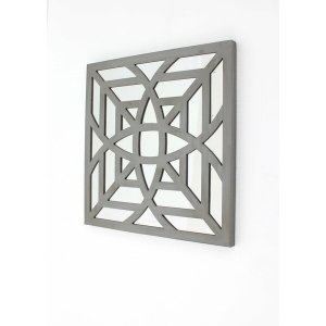 Homeroots.co 274558 1.25 X 23.25 X 23.25 Gray Mirrored Square Wooden  