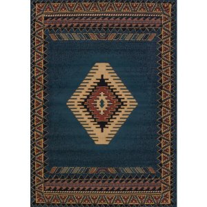 Homeroots.co 369554 22 X 36 Light Blue Polypropylene Accent Rug