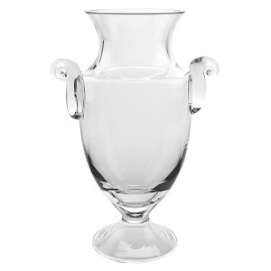 Homeroots.co 375820 14 Mouth Blown Crystal European Made Trophy Vase