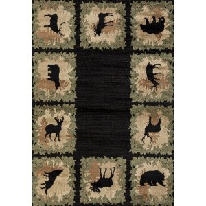 Homeroots.co 371928 22 X 36 Black Polypropylene Mat Rug