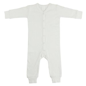 Bambini 1040WM Interlock White Union Suit Long Johns