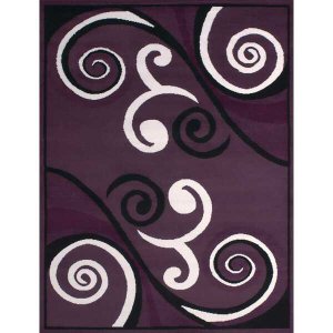 Homeroots.co 368810 33 X 39 Plum Polypropyelene Accent Rug